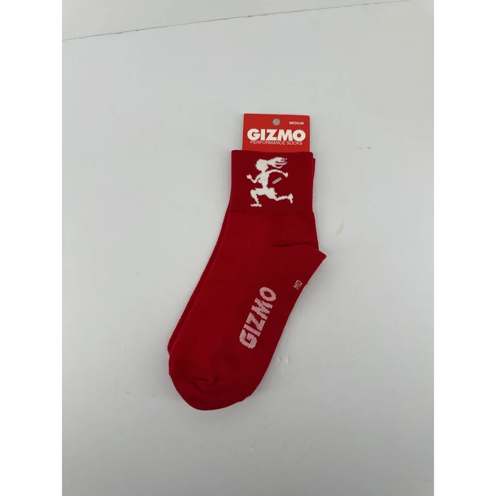 Gizmo Girl Performance Socks Red White Running Coolmax Ankle Socks  8-11 M